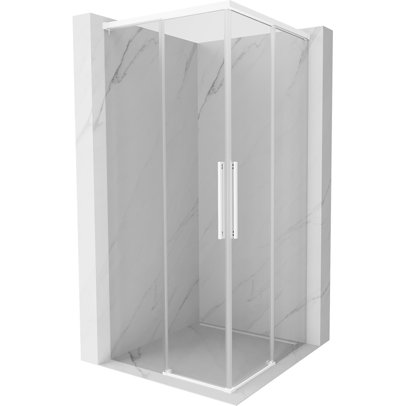 Mexen Rox Duo kabina prysznicowa rozsuwana 85 x 85 cm, transparent, biała - 8C2D-085-085-20-00