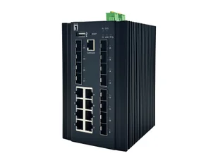 LevelOne IGX-2072 łącza sieciowe Zarządzany L2+ Gigabit Ethernet (10/100/1000) Czarny - Pozostałe akcesoria sieciowe - miniaturka - grafika 1