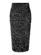 Spódnice - PIECES Damska spódnica Pckam Hw midi, czarny/szczegóły: srebrny, XS - miniaturka - grafika 1