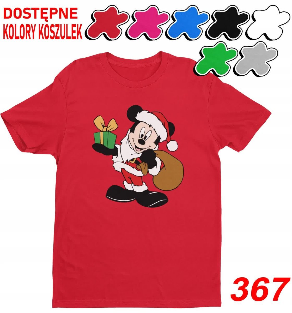 Dziecięca Koszulka Z Nadr.Święta Prezent Minnie Miki Pluto Kaczor-L 146-152