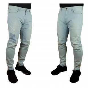 Męskie jeansy Guess -M72A24D2H30 łaty dziury przetarcia oryginalne -W36/L31 - Spodnie męskie - miniaturka - grafika 1