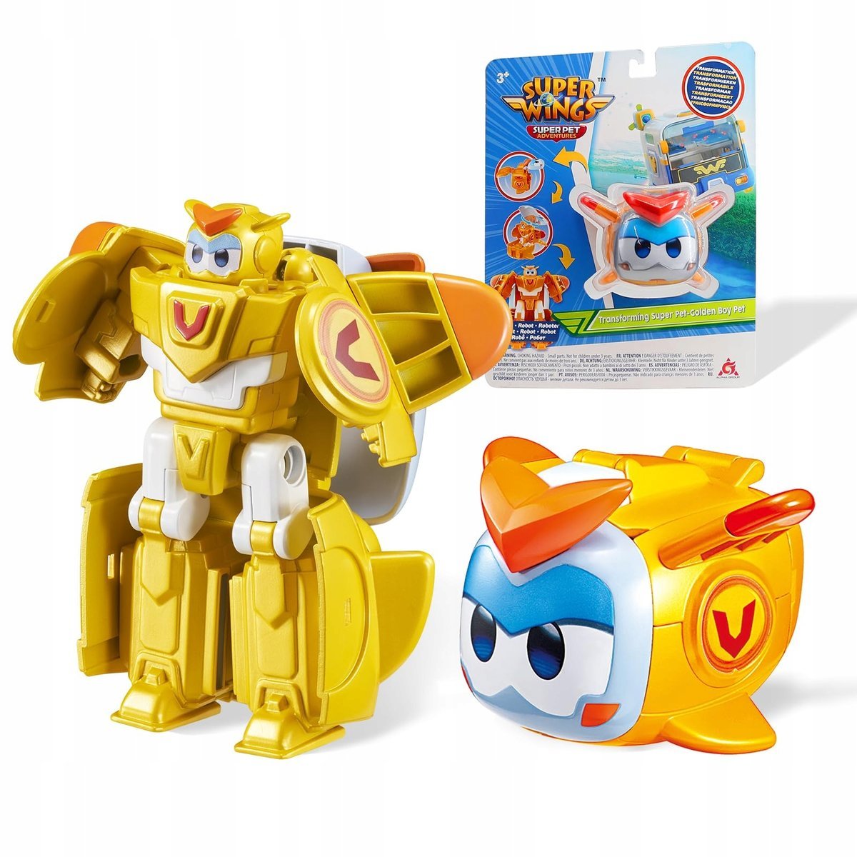 Super Wings EU770644- Transformations Supercharged Golden Boy Pet, figurka