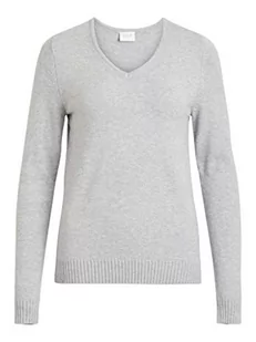 Unbekannt Viril L/S damski sweter z dekoltem w serek, jasnoszary melanżowy, XS - Swetry damskie - miniaturka - grafika 1