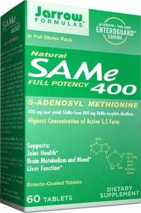 SAMe 400 mg 60 tabletek JARROW FORMULAS 790011200420 - Aminokwasy - miniaturka - grafika 1