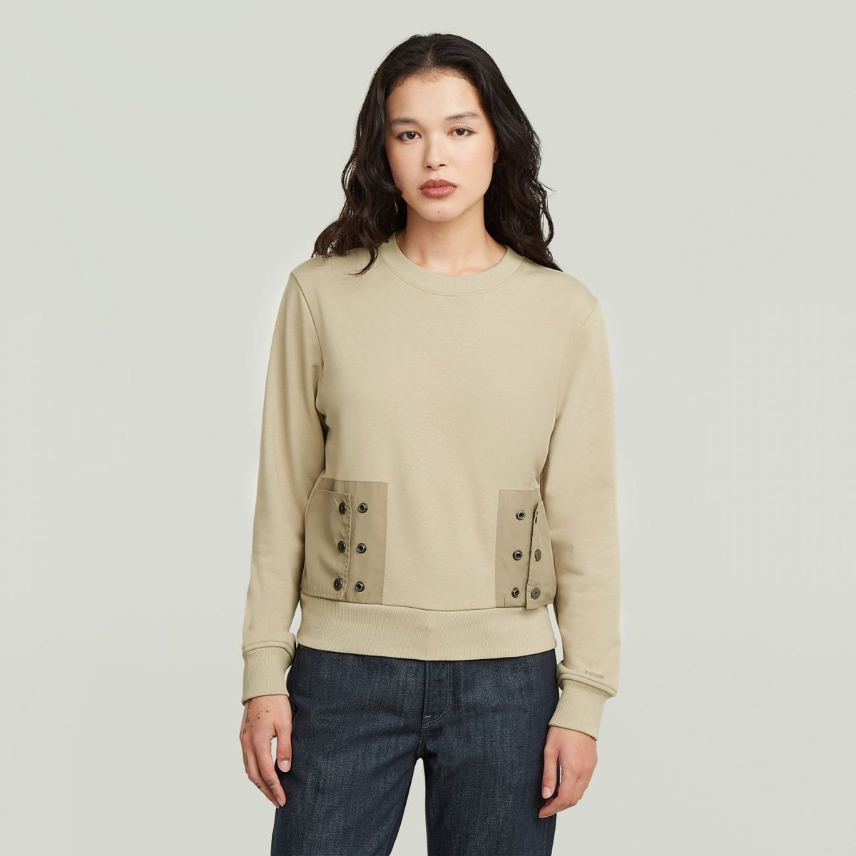 bluza damskie g-star d28759-d566 137 kremowy