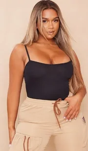 PRETTYLITTLETHING BODY PRĄŻKOWANE CZARNE S EJS - Odzież ciążowa - miniaturka - grafika 1