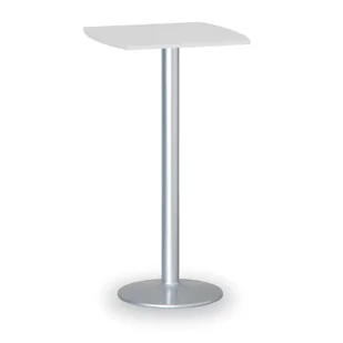 B2B Partner Stolik wysoki Olympo II, 660 x 660 mm, szara podstawa, płyta biała 423287 - Stoły i stoliki do biura - miniaturka - grafika 1