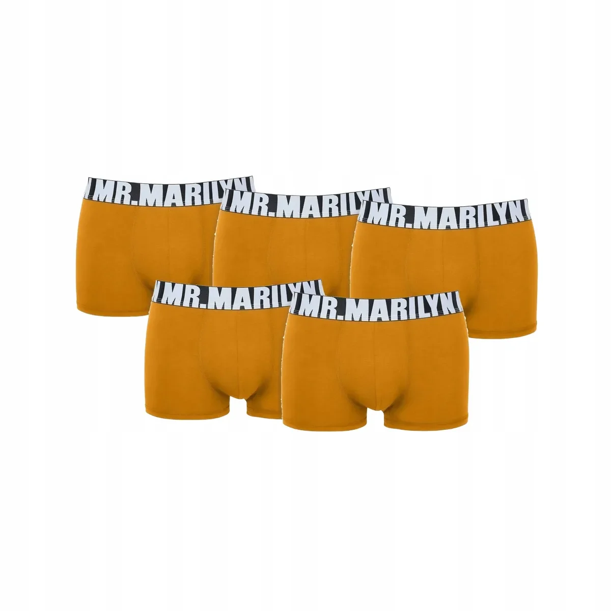 5-PAK Bokserki męskie bawełniane musztardowe Letters Boxer Marilyn XL