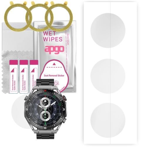 3x folia ochronna hydrożelowa do Maxcom Ecowatch1 - apgo Smartwatch Hydrogel Protection Ochrona na ekran smartwatcha