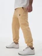 Spodnie męskie - Spodnie Dresowe Męskie Beżowe / Czarne Jigga Wear Small Crown M - miniaturka - grafika 1