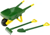 Mały majsterkowicz - Zestaw Małego Ogrodnika John Deere Kids Taczka do piasku + zielone narzędzia ogrodowe Łopata Grabie Klein - miniaturka - grafika 1