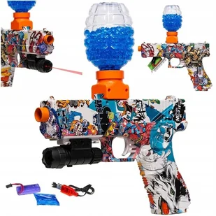 Pistolet Automatczny Na Kulki Żelowe Z Laserem Duży Magazynek Elektryczny - Zabawki militarne - miniaturka - grafika 1