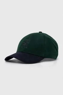 Czapki męskie - Tommy Hilfiger czapka z daszkiem bawełniana kolor zielony wzorzysta - grafika 1
