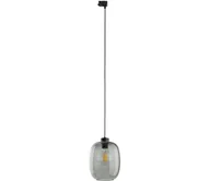 Lampy sufitowe - Żyrandol na lince do 3-fazowego systemu szynowego ELIO 1xE27/15W/230V czarny/dym czarny - miniaturka - grafika 1