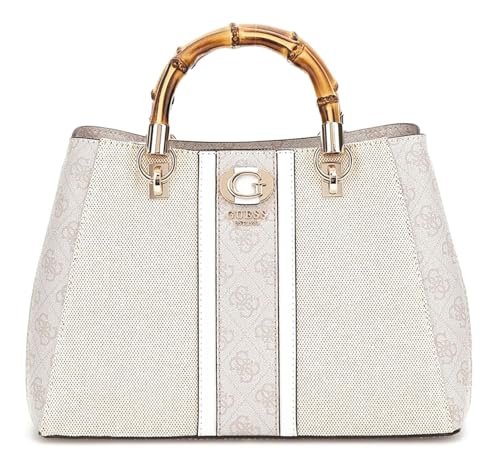 GUESS KERIMA Bamboo Girlfriend STCHL, ręczna torba damska, jeden rozmiar, Naturalne/Dove Logo, Taille unique