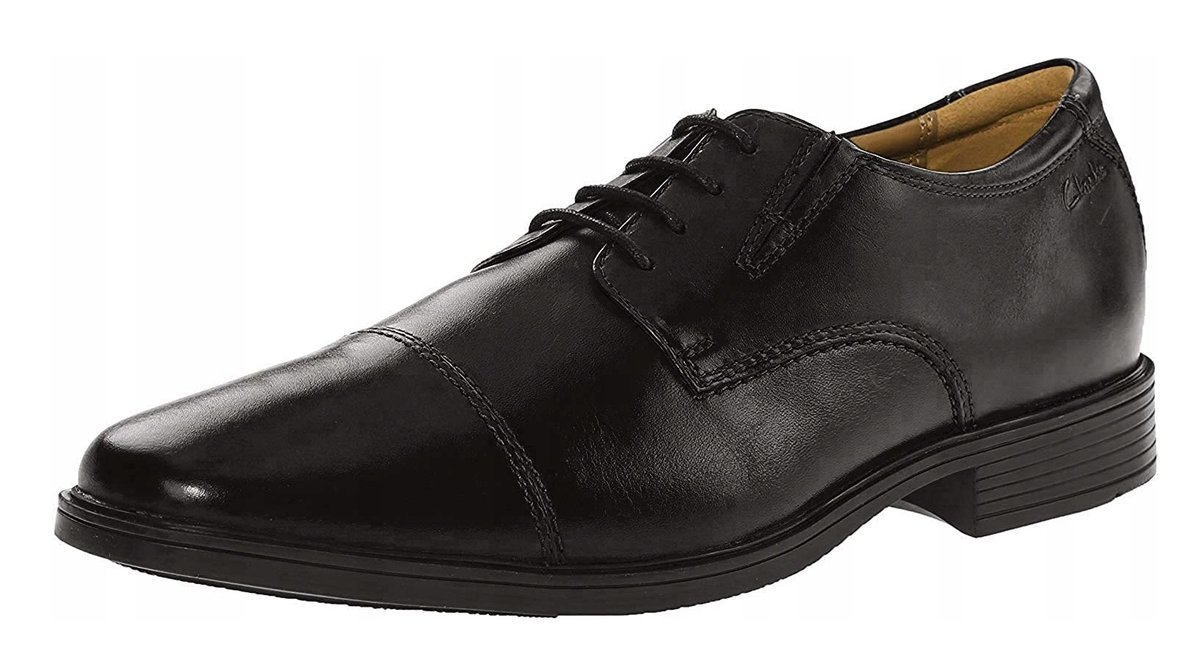 CLARKS PÓŁBUTY SKÓRZANE CZARNE ELEGANCKIE SZNUROWANE 49,5 1J_A