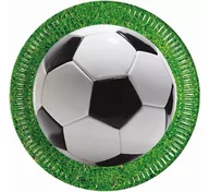 Naczynia i sztućce jednorazowe - Procos Talerzyki papierowe "Kokliko Football Party", Procos, 23 cm, 8 szt 86868 - miniaturka - grafika 1