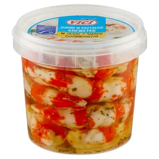 Vici Surimi w kształcie krewetek w oleju o smaku czosnkowym 320 g - Ryby świeże i mrożone - miniaturka - grafika 1