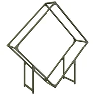 Wózki magazynowe - vidaXL Stojak na drewno opałowe Oliwkowy Zielony 100x25x100 cm - miniaturka - grafika 1