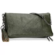 Torebki damskie - Pepe Jeans Donna Torba listonoszka z klapką, zielona, 25 x 13 x 2 cm, skóra syntetyczna, zielona, torba na ramię z klapką, ZIELONY, Torba na ramię z klapką - miniaturka - grafika 1