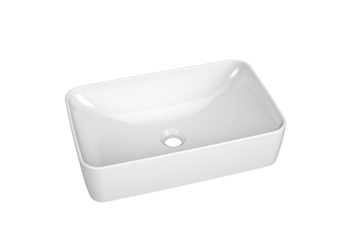 Ravak Prostokątna umywalka ceramiczna nablatowa Verti Square 500 biały połysk 1szt