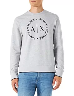 Armani Exchange Męska bluza dresowa 1st To Be Noticed Sweat, szary, XXL - Bluzy męskie - miniaturka - grafika 1