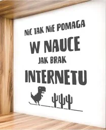 Naklejka: Nic tak nie pomaga w nauce jak brak Internetu - Pomoce naukowe - miniaturka - grafika 1