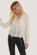 Koszule damskie - Trendyol Koszula Damska Tiulowa Luźna Ecru S 1Zae - miniaturka - grafika 1