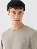 Koszulki męskie - Męski t-shirt basic Outhorn OTHWAW24TTSHM2436 - beżowy - miniaturka - grafika 1