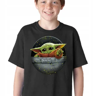 140 KOSZULKA DZIECIĘCA STAR WARS GWIEZDNE WOJNY YODA BABY CZARNA P014 - Moda i Uroda OUTLET - miniaturka - grafika 1