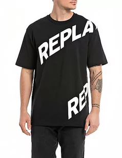 Replay T-shirt męski Relaxed Fit, 098 BLACK, S - Koszulki męskie - miniaturka - grafika 1