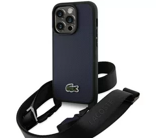 Lacoste Iconic Petit Pique Crossbody do iPhone 15 Pro Granatowy - Etui i futerały do telefonów - miniaturka - grafika 1