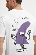 Koszulki męskie - Billabong t-shirt bawełniany Funghi Pocket męski kolor biały z nadrukiem ABYZT02486 - miniaturka - grafika 1