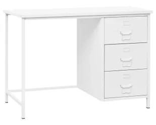 Elior Białe Metalowe Biurko Z 3 Szufladami M0-E20 - Biurka - miniaturka - grafika 1