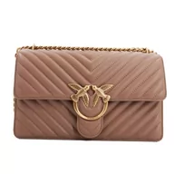 Torebki damskie - Pinko Love One Classic DC Sheep Frędzle Chevron Torba Damska, D01Q_Imbir Cookies-Antique Gold, D01q_biszkopt Imbiro-antyczne złoto - miniaturka - grafika 1