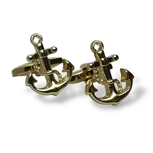 Spinki do mankietów - KOTWICE (złote) - stal - Spinki do mankietów i krawatów - miniaturka - grafika 1