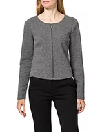 Swetry damskie - Vila Damski kardigan z krótkim zamkiem błyskawicznym, Medium Grey Melange, XL - miniaturka - grafika 1