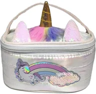 Kosmetyczki, organizery i kuferki - Kosmetyczka puff Jednorożec biała - miniaturka - grafika 1