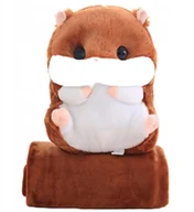 Maskotki i pluszaki - CHOMIK PLUSZOWY PRZYTULANKA PLUSZAK MIŚ PODUSZKA Z KOCEM MASKOTKA DUŻY 40CM BRĄZOWY - miniaturka - grafika 1