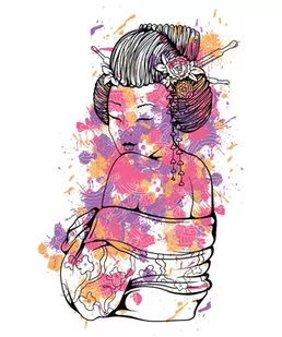 Naprasowanka Japonia Gejsza kobieta 2 - Pasmanteria - miniaturka - grafika 1