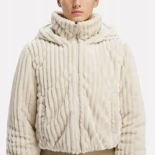 REEBOK KURTKA DAMSKA R. M KREM BEŻ PLUSZOWA ZIMOWA MIŚ KAPTUR OKAZJA - Kurtki damskie - miniaturka - grafika 1