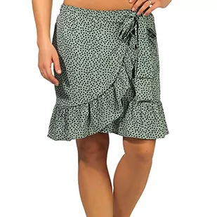 ONLY Damska spódnica Onlolivia Wrap Skirt WVN Noos, Chinois Green/Aop:black Spot, L - Spódnice - miniaturka - grafika 1