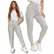 Spodnie damskie - SPODNIE DRESOWE DAMSKIE GŁADKIE KLASYCZNE BASIC WIĄZANE WYGODNE MORAJ XL - miniaturka - grafika 1