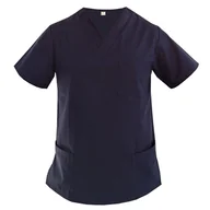 Odzież medyczna - Bluza damska ochronna 100% bawełna chirurgiczna medyczna granatowa 4XL - miniaturka - grafika 1