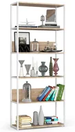 Regały - Szeroki regał metalowy biały + dąb artisan P6-B27 - miniaturka - grafika 1