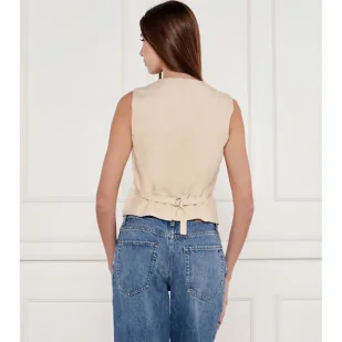 Weekend MaxMara Kamizelka PACE Slim Fit z dodatkiem lnu - Kamizelki damskie - miniaturka - grafika 1