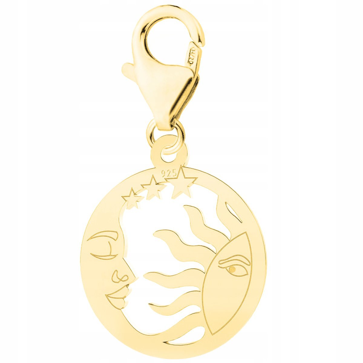 Złota Zawieszka Słońce Księżyc Dzień i Noc Półksiężyc Moon Sun SREBRO 925