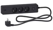 Listwy zasilające - SCHNEIDER Electric Listwa zasilająca Electric Odace przeciwprzepięciowa 3 gniazd 1.5m 2xUSB czarny ST933U1B - miniaturka - grafika 1