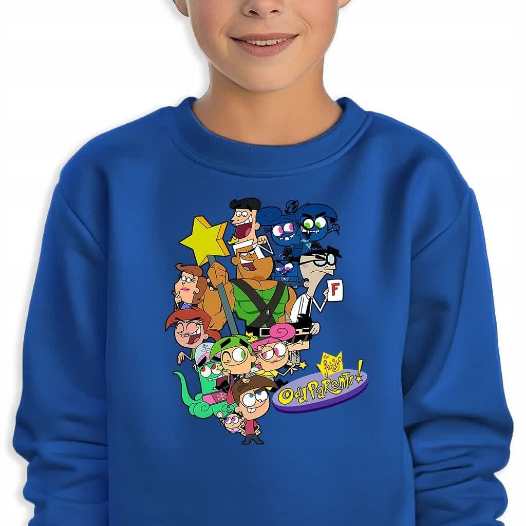 Bluza Dziecięca Granatowa Wróżkowie Chrzestni Postacie Wzory -116 Cm (5-6)