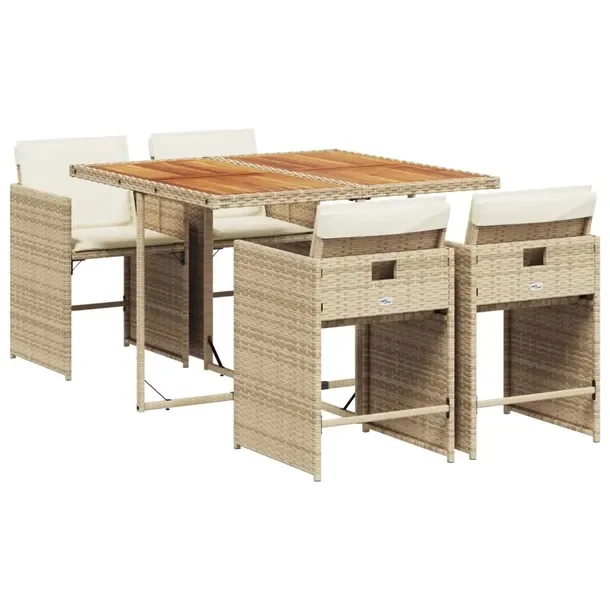 Zestaw mebli ogrodowych z rattanem PE, stół 110x106x73 cm, krzesła 50,5x